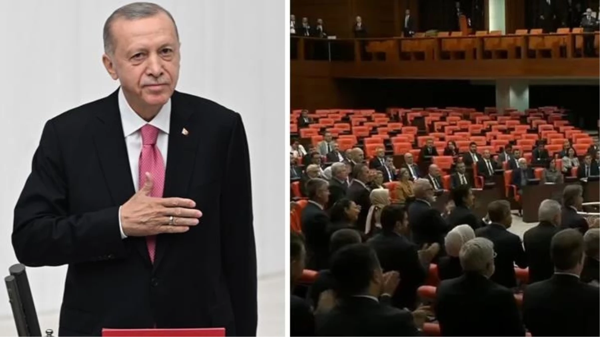TBMM'de yemin eden Cumhurbaşkanı Erdoğan'ı muhalefet sıraları ne alkışladı, ne de ayağa kalktı