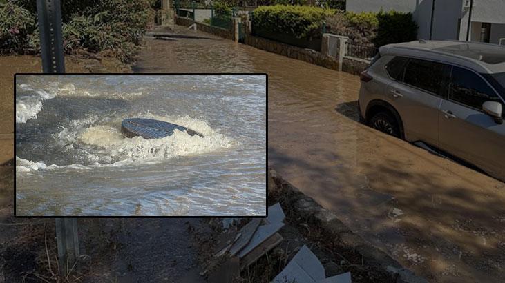 Bodrum'da içme suyu isale hattı patladı! Tonlarca su sokağa taştı