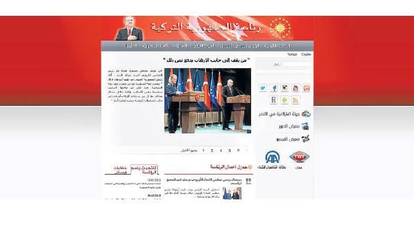 Cumhurbaşkanlığı’nın Arapça sitesi yayında