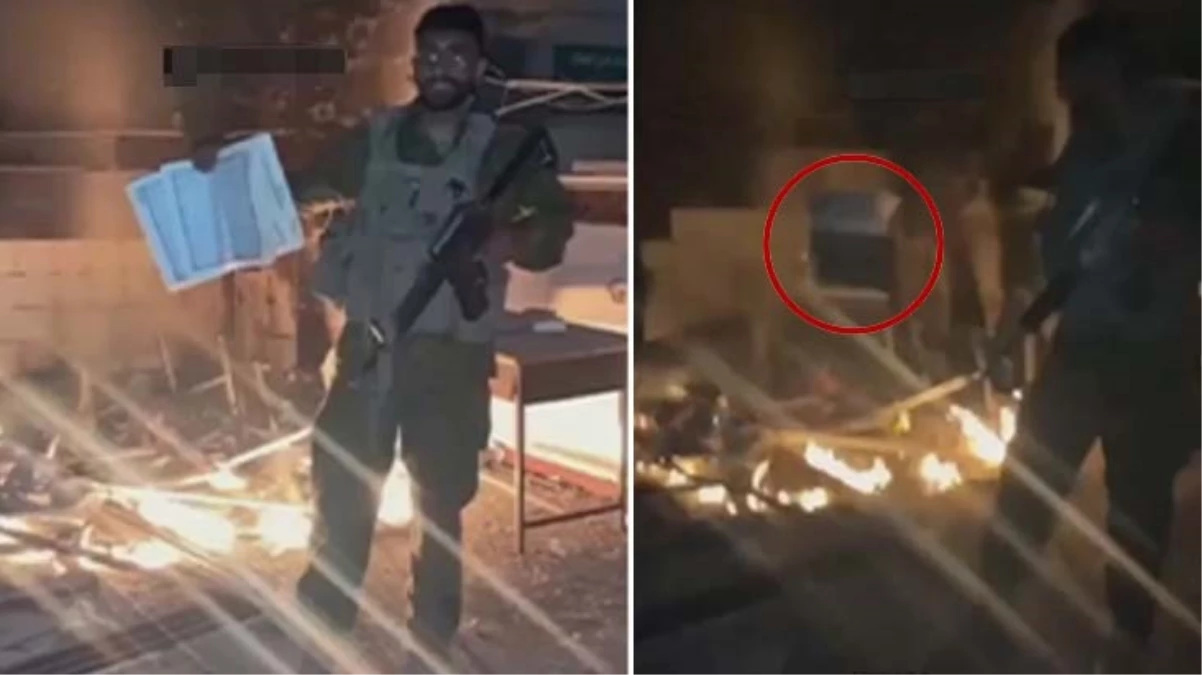 İsrail askerinden skandal hareket! Yıkılan camiye girip Kur'an-ı Kerim'i yaktı