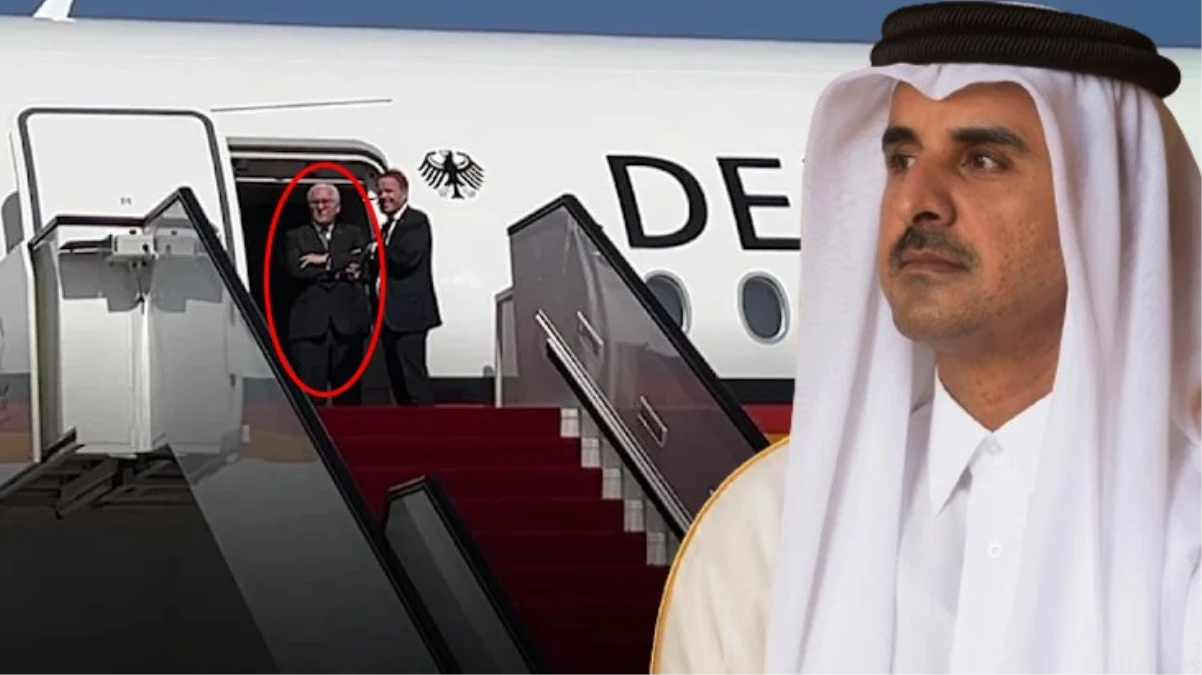 İsrail destekçisi Almanya Cumhurbaşkanı'na Katar'da tarihi ayar! Uçak kapısında dakikalarca beklettiler