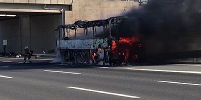 Çekmeköyde yolcu otobüsünde yangın