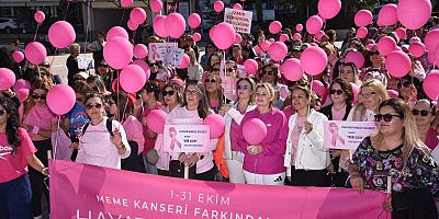 Menemenli kadınlardan pembe yürüyüş!