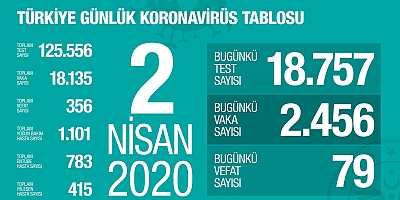 Türkiyede Koronavirüs nedeniyle 79 kişi daha hayatını kaybetti
