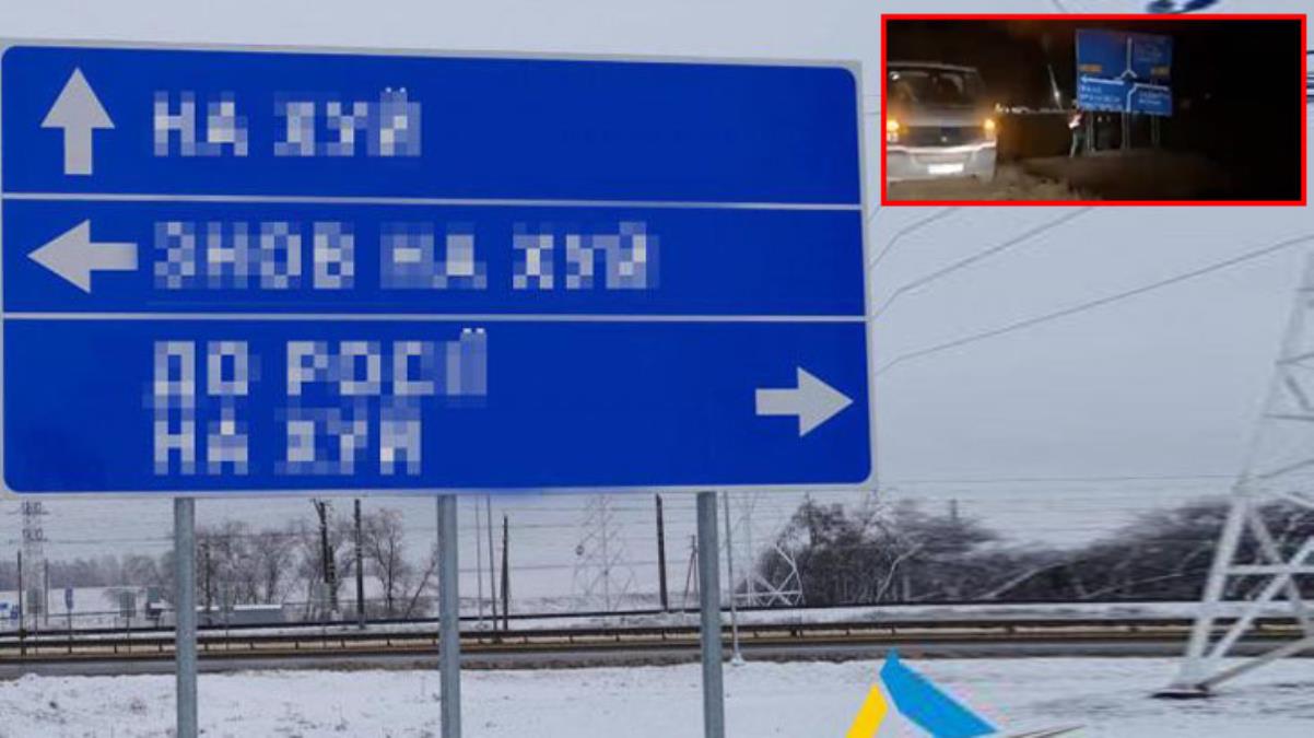 Ukrayna hükümetinden 'tabelaları kaldırın' talimatı! Rus askerler gece karanlığında duraksayıp kaldı